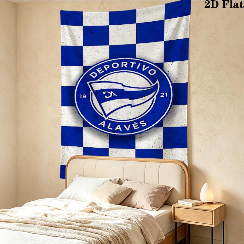 Deportivo Alaves Wall Tapestry Aesthetic Wall Hanging Printed Fabric Blanket Decorative Tapestries For Bedroom Living Room Home Decor