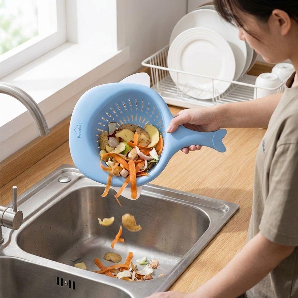 Quick Draining Magnetic Sink Colander Food Waste Disposal Strainer Food Waste Collection