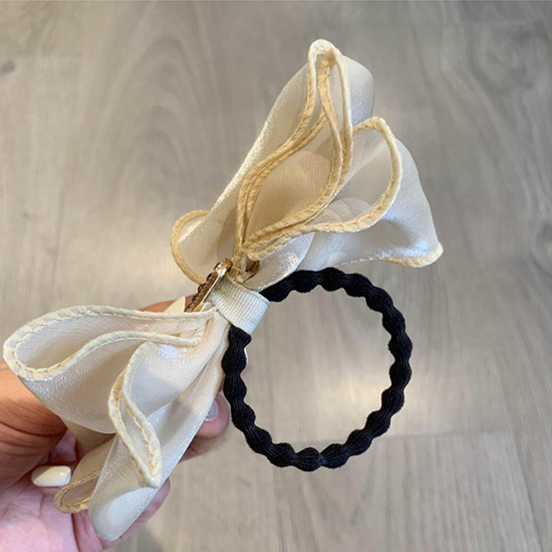 Big Bow Hair Tie Ponytail Hairband Exquisite Diamond Women Girl Pretty Elastic Hair Ring Headdress Accessories Versatile