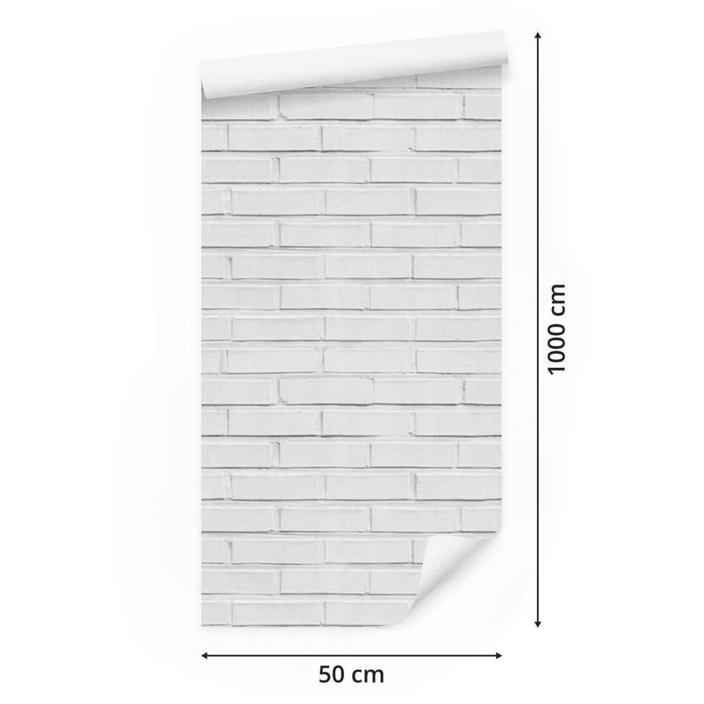 Brick Wallpaper White Gray for Living Room and Bedroom 50x1000