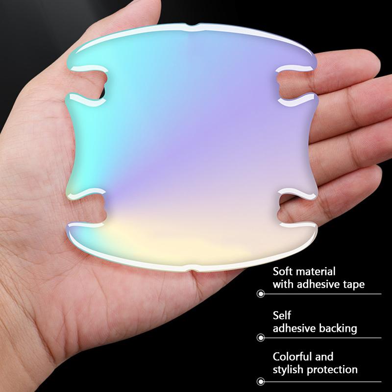 SEAMETAL Car Door Bowl Anti-scratch Sticker Colorful Door Bowl Handle Protection Sticker Car Accessories