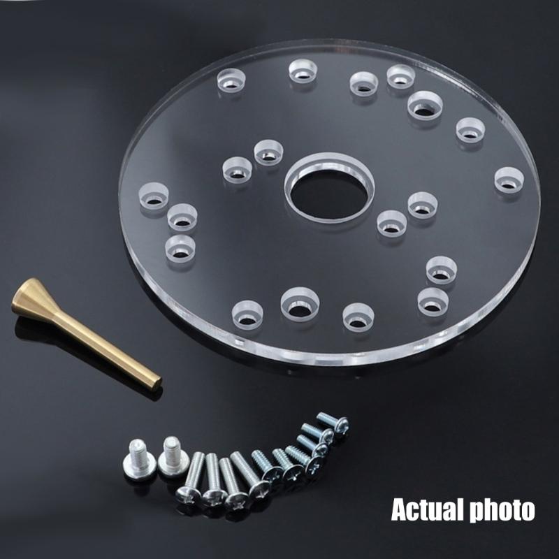 Durable Transparent Router Base Plate With 1.18inch Precisely Drilled Hole For Enhances Woodworking Accuracy Tool