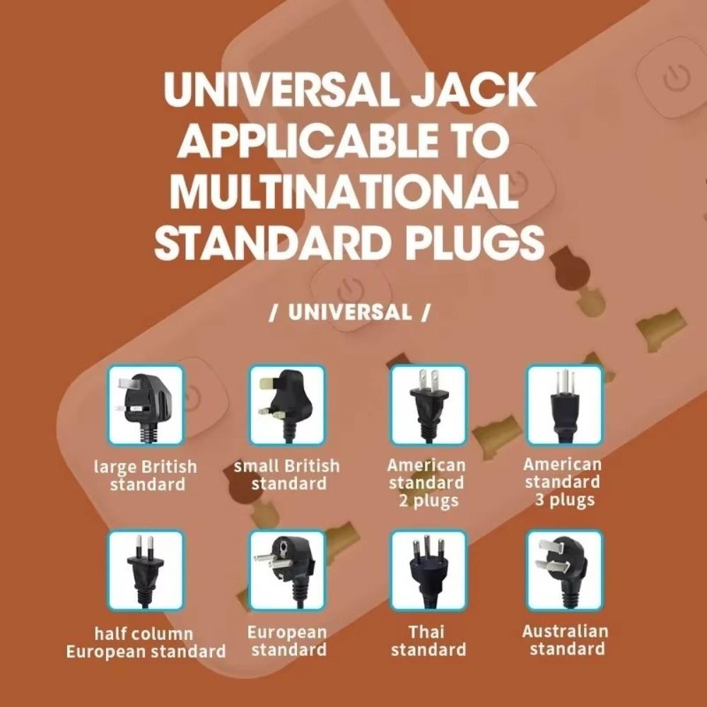 Light Indicator AC Power Strip Durable Wall Mounted Socket  Home Office