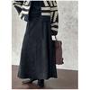 Johnature Retro Flanell Köper Gebürsteter Rock Damen Herbst Winter Koreanischer Stil Schlichte Halbröcke