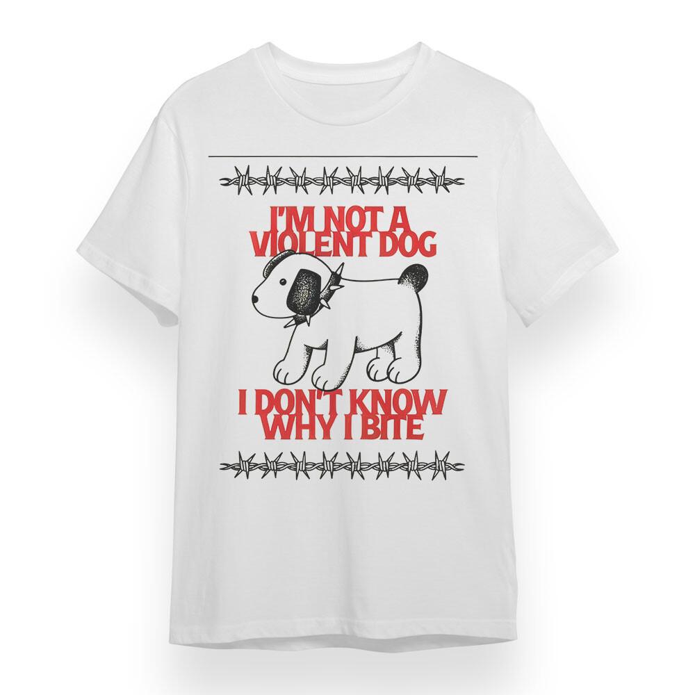 

Women s Oversize T-shirt With Dog Behavior Graphic Unisex White 100% Cotton Tee M