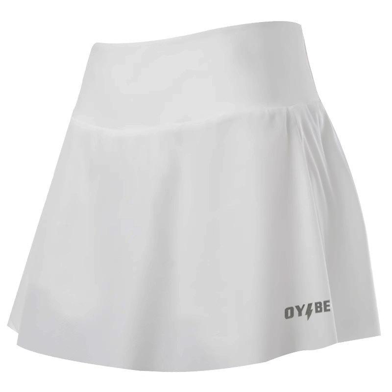 

Спортивная короткая юбка для летней носки для женщин с высокой талией, защитой от просвечивания, имитацией двух частей, брюки для йоги, фитнеса, бега, бадминтона, тенниса XL белый