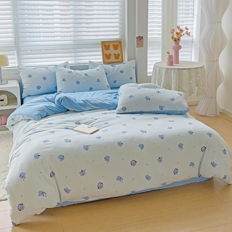 Sturdy Cotton Nursery Bedding Collection 4 Pieces Set for Kids Room Toddler Bed