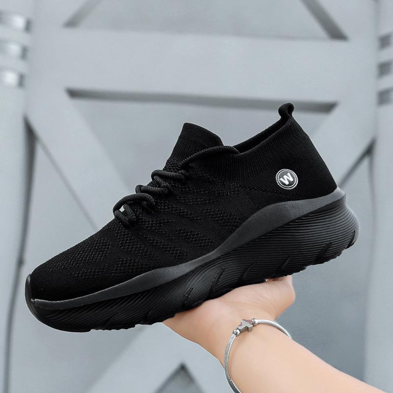 

New lightweight thick-soled shock-absorbing sports men s shoes fitness running shoes walking shoes mesh shoes men s 39 чёрный