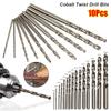10Pcs High Speed Steel Cobalt Twist Drill Twist Drill Bits  for Wood Plastic Metal Hole Punching