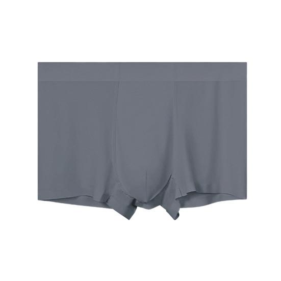 Men Boxer Underwear Mid-rise Elastic Waistband Solid Color Shorts Briefs Solid Color Ice Silk Summer Panties Daily Wear
