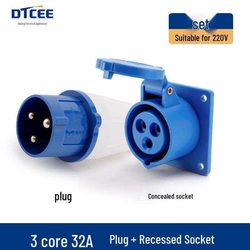 Industrial 16/32A Non-Explosion Proof Aviation Socket with 3-Core, 4-Core, 5-Core Connectors, Three-Phase, Four-Wire, 380V.