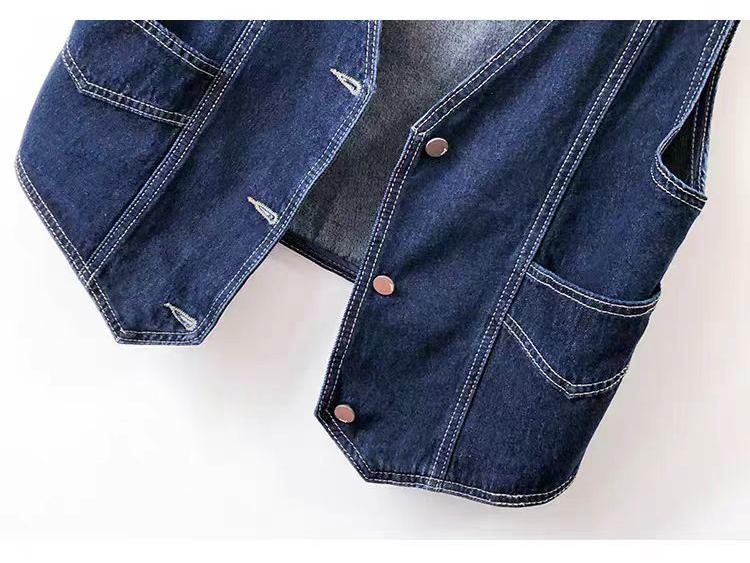 Women's Versatile Denim Vest - Slimming, Retro, Fashionable Outerwear for Spring and Autumn