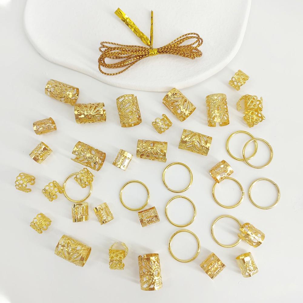 41pcs Hair Braiding Dreadlocks Beads Dread Locks Hair Braid Tubes Hollow Out Hair Ring  Men