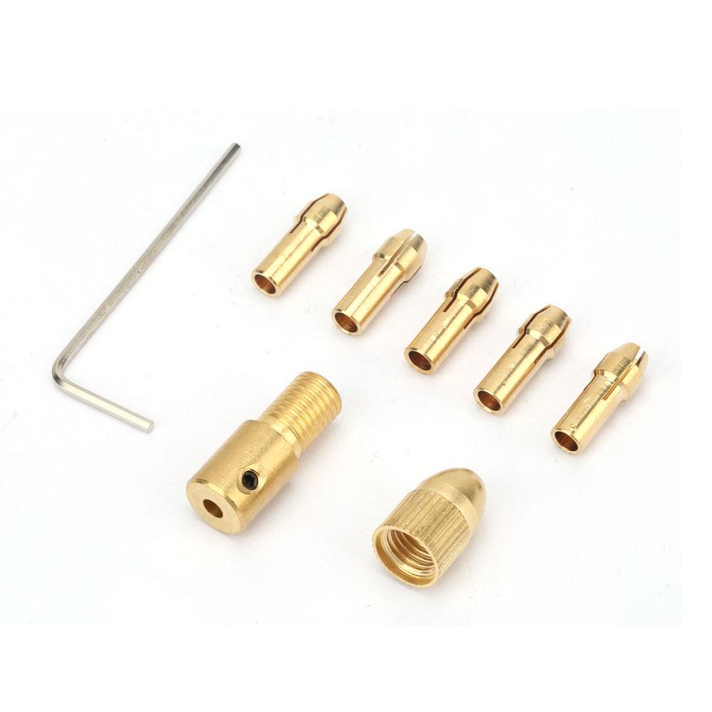 7 Pcs 0.5 3mm Electric Drill Bit Collet Micro Twist Drill Chuck Tool Adapter (3.17mm )