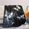 Dark Butterflies  Print Flannel Blanket, High Quality Comfortable for All Seasons, Home Decor, Warmth and Comfort