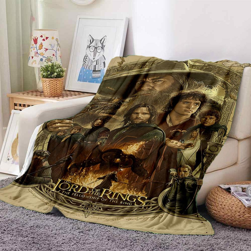 

1pc The Lord of the Rings Flannel Throw Blanket - HD Printed Lightweight Soft Warm All-Season Blanket for Sofa, Bed, Travel056 130cmx150cm