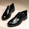 Men's New Leather Shoes High-end Pointed Business Dress Men's Shoes Comfortable Height Increase Low-top Black Versatile Fashion Men's Shoes