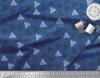 Soimoi Blue Japan Crepe Satin Fabric Triangle Block Print Fabric by the Yard 42 Inch