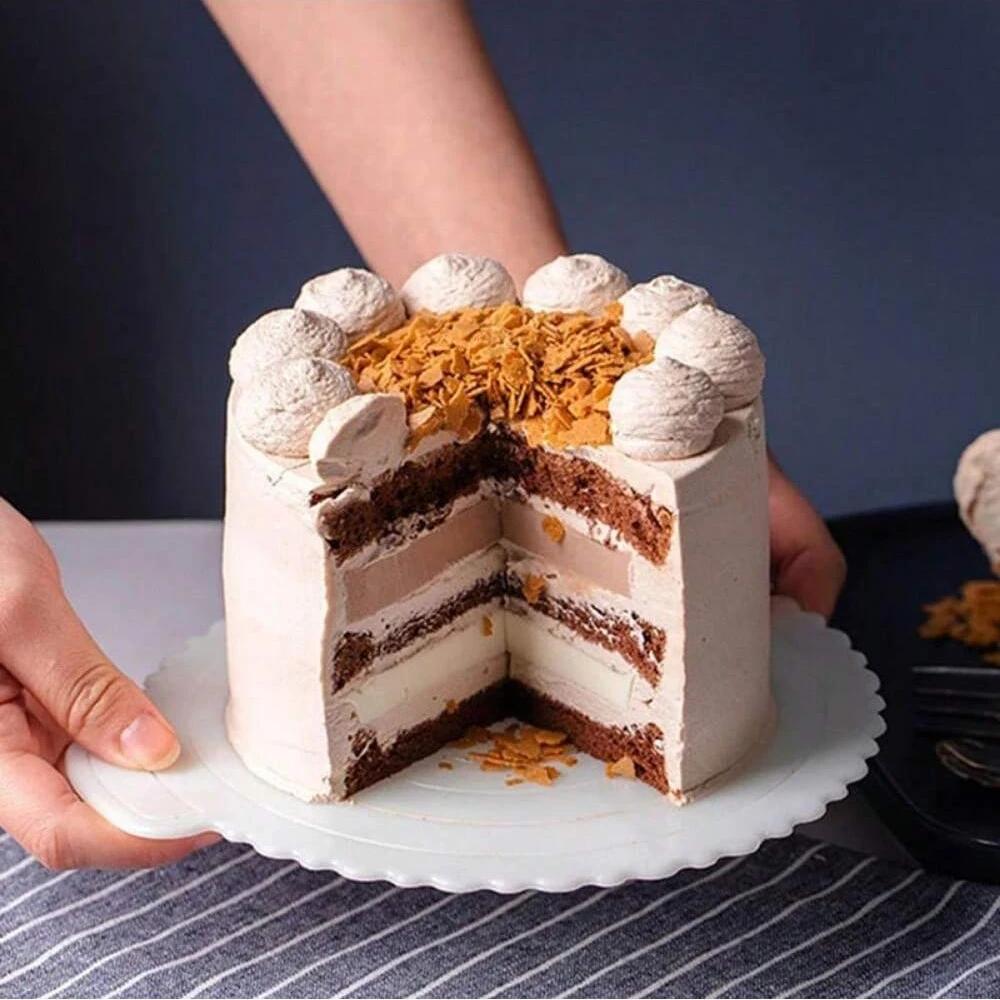 1PC 4/6/8/10/12 Inch Reusable Plastic Cake Base Dessert Tray Smooth Cleaning Birthday Home Baking Party Decoration Pad Food