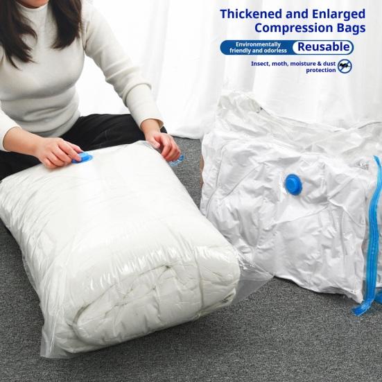 4 Stück Vakuum-Kompressions-Bettdeckenbeutel Vakuumverschlussbeutel mit Handpumpe Platzsparende Kompressionsverpackung Saisonale Aufbewahrungsbeutel für Kleidung Bettwäsche