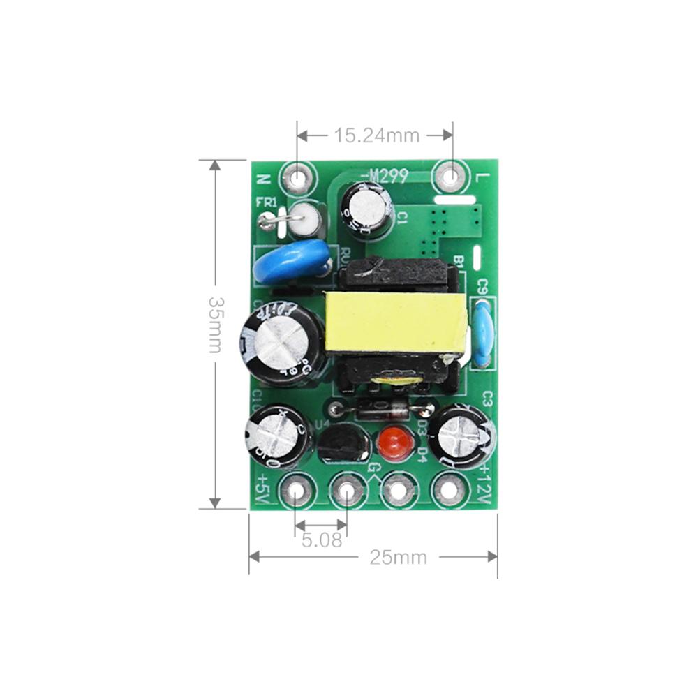 

AC-DC switching power supply board 110V / 220V to 12V0.5A 5V0.1A dual output power supply boardwer module темно-синього кольору