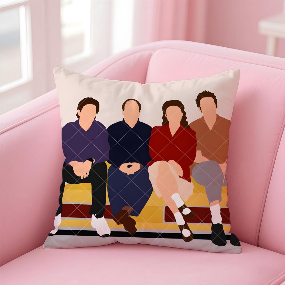Funny Classic American TVSeries Movie SSeinfeld Cushion Cover Pillow Case Soft Skin Friendly Fabric  Concealed Zipper