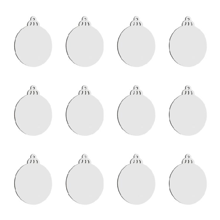 12Pcs Sublimation Round Shape Ornament Heat Transfer Christmas Tree Hanging Pendants Personalized Window Decoration
