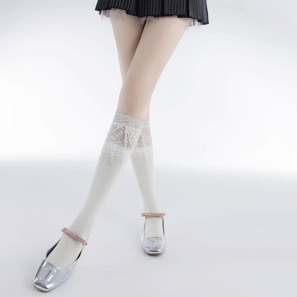 Women's Lolita Princess Lace Trim Over-the-Knee Ballet Slouch Socks