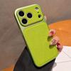 Original Solid Leather Color Case for iPhone 17 Air 16 15 14 13 Pro Max Matte Shockproof Hybrid PC Large Camera Window Cover