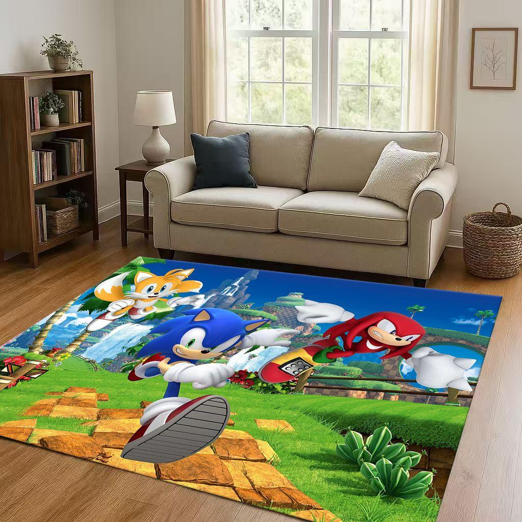 3D S-Sonics Cartoon Living Room Non-Slip Area Rug Soft Carpet for Bedroom Playroom and Sofa , Easy Clean Home Decor Doormat