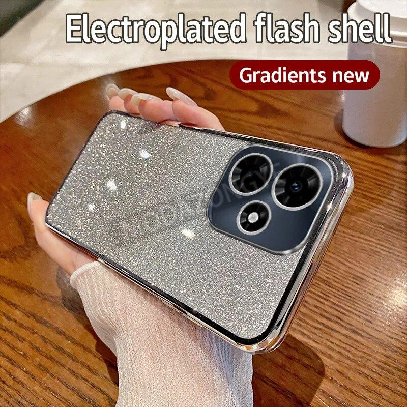 Pro Infinix Hot 30i Pouzdro Galvanické pokovování Měkké třpytky TPU Zadní kryt mobilního telefonu X669 X669C X669D Pouzdro na telefon pro dívku Žena