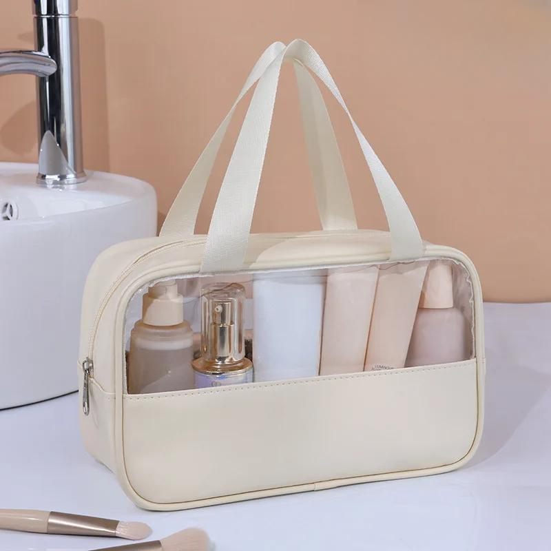 Portable Travel Cosmetic Bag Women Transparent Makeup Bag Large-Capacity Bath Wash Bags Multifunctional Waterproof Storage Pouch