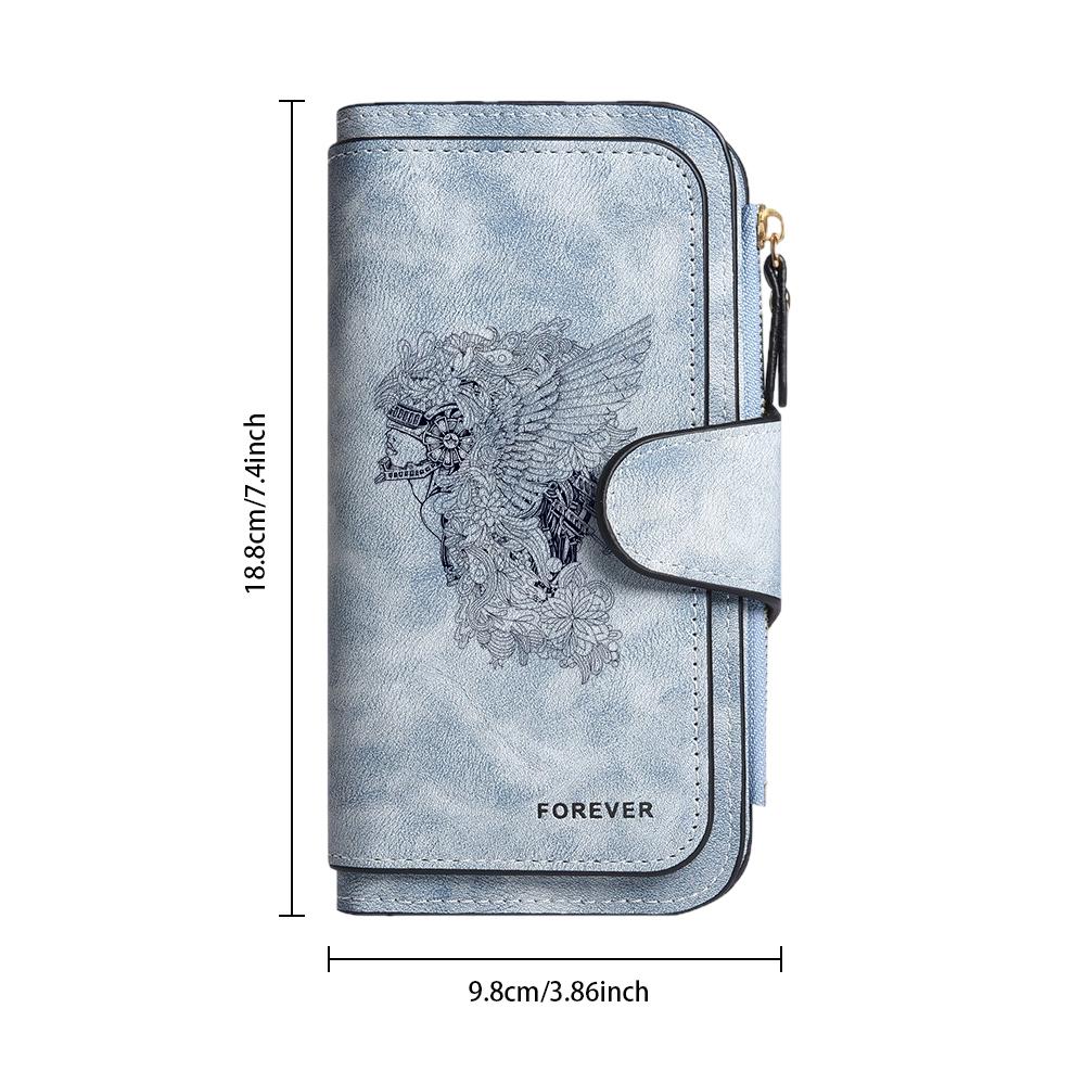 Vintage Embossed Long Wallet Forever Portable Large Capacity Card Holder Multi Slot Money Pouch