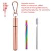 Telescopic Stainless Steel Straw Set with Aluminum Case, Round Bottom, Foldable, Colored, Customizable Logo