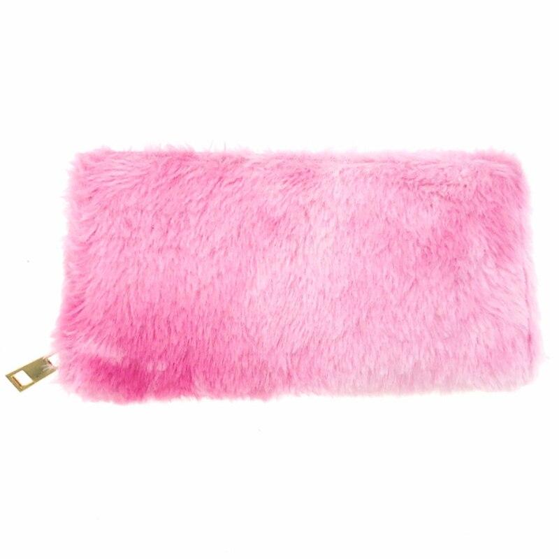 

Новый градиент цвета мягкий плюшевый кошелек из искусственной кожи зажим для денег женский модный кошелек для монет ID карты органайзер для кредитных карт сумка на молнии клатч