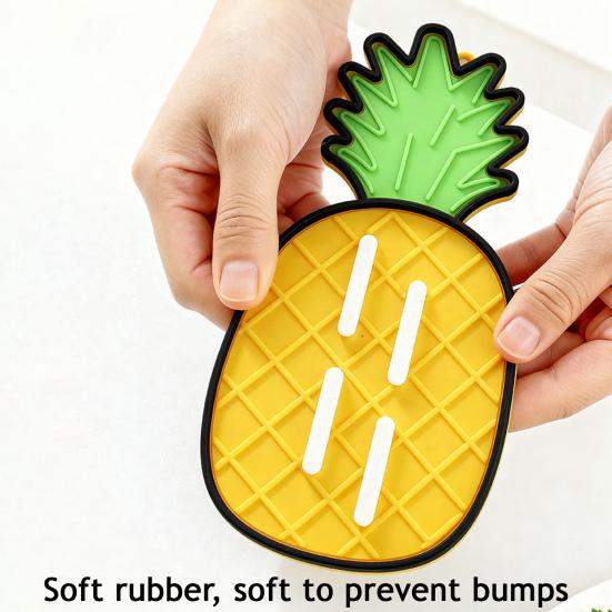 Ananas Silikon Topfdeckelhalter Rutschfest Hitzebeständig Spülmaschinenfest Küchenarbeitsplatte Obstform Topfdeckelaufbewahrung Trocknungsmatte