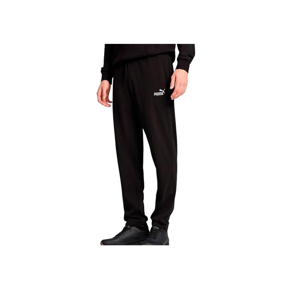 Puma Logo Comfortable Casual Versatile Knitted Sports Pants Men Bottoms Black 687522-01