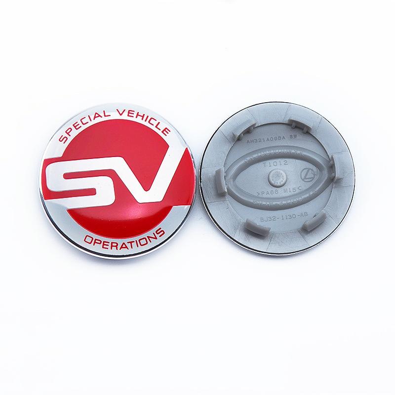 

[Колпаки на колеса SV] Range Rover 4 шт 62 мм Колпаки на центр колеса автомобиля с эмблемой SV SVR ЛОГОТИП Крышка ступицы обода Значок для Evoque Discovery Silver Red-4pcs