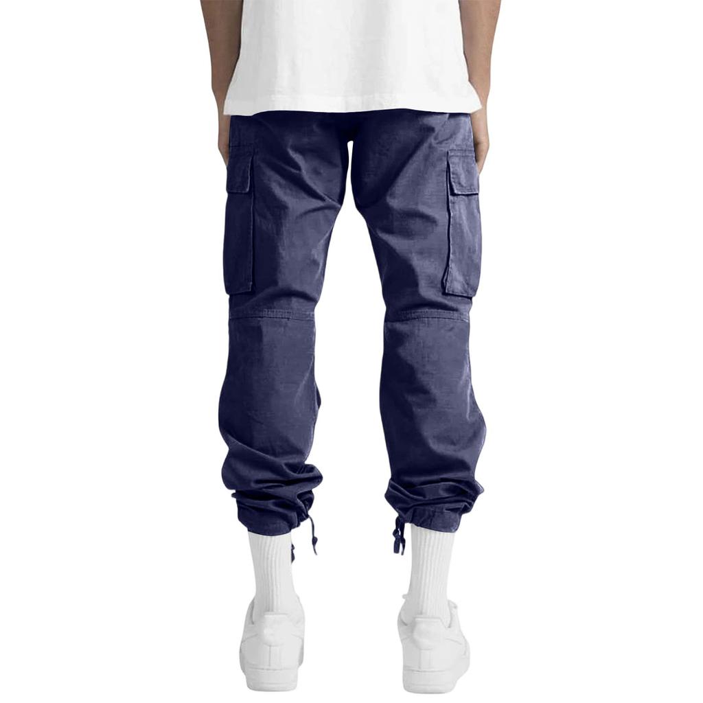 Men's Casual Cargo Pants Loose Fit Straight Leg Multi-Pocket