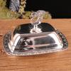 Food Container with Lid Dustproof Stainless Steel Butter Dish Box Serving Tray Hotel Supplies