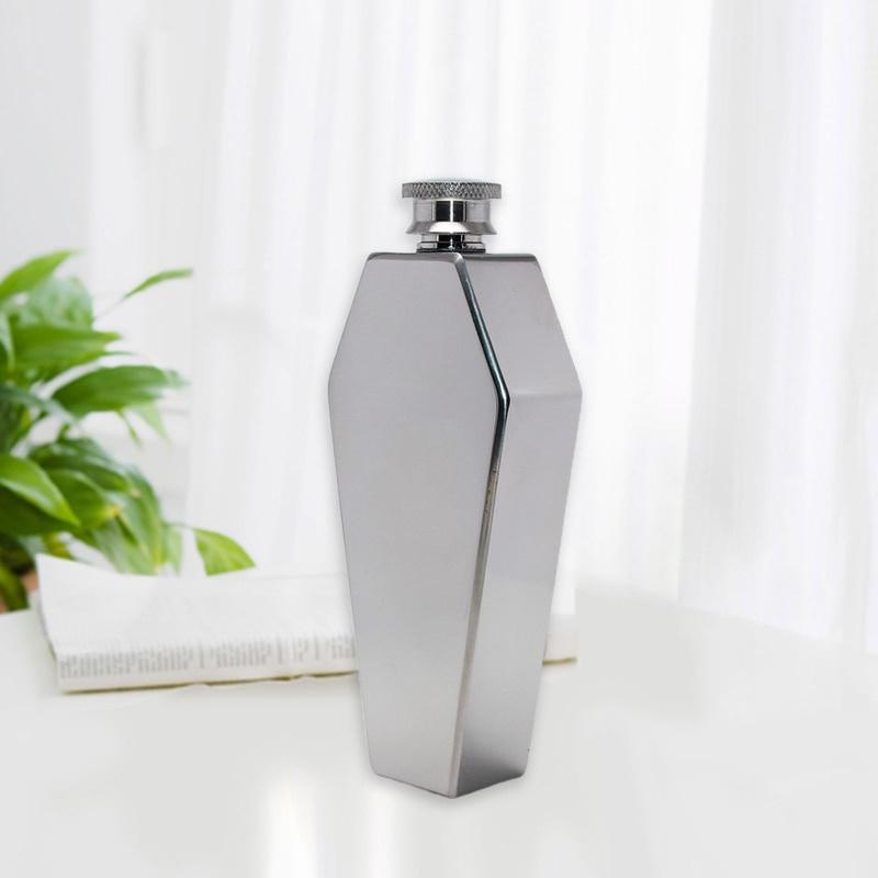 Mini Hip Flask 100ML Personalized Coffin Shape Stainless Steel Portable Flagon Travel Wine Pot Bar Gift Supplies for Men