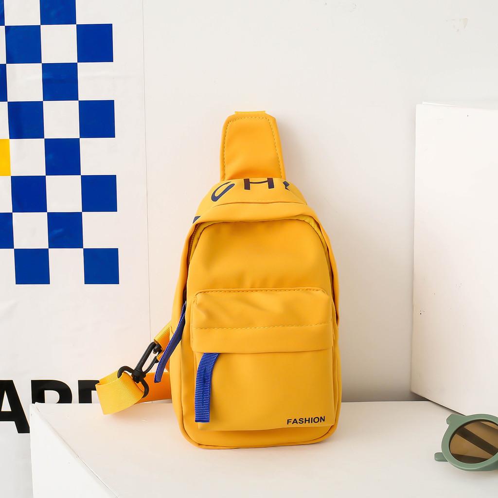 Stylish Ins New Trendy Boys Sling Bag Lightweight Canvas Letter Crossbody Backpack