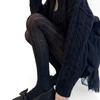 Women's High Waist Thermal Winter Fall Opaque Tights Dots Pattern Elastic Waistband Soft Cotton Ribbed Fabric Pantyhose