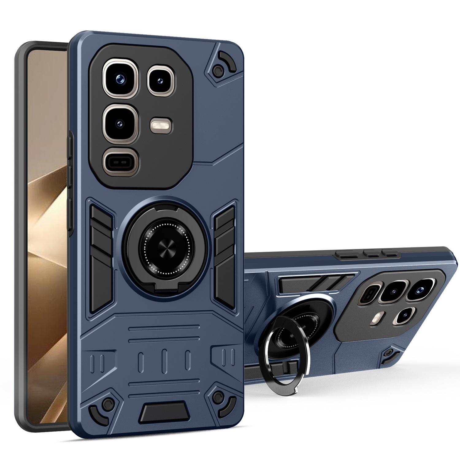 

For Infinix Note 50x 5G Case with Ring Holder Kickstand PC + TPU Anti-Fall Phone Cover