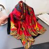 Spring and Summer Butterfly Print Simulation Silky Brocade Fashion Sunscreen Silk Scarf Long Scarf Silky Shawl Versatile Headscarf Scarf