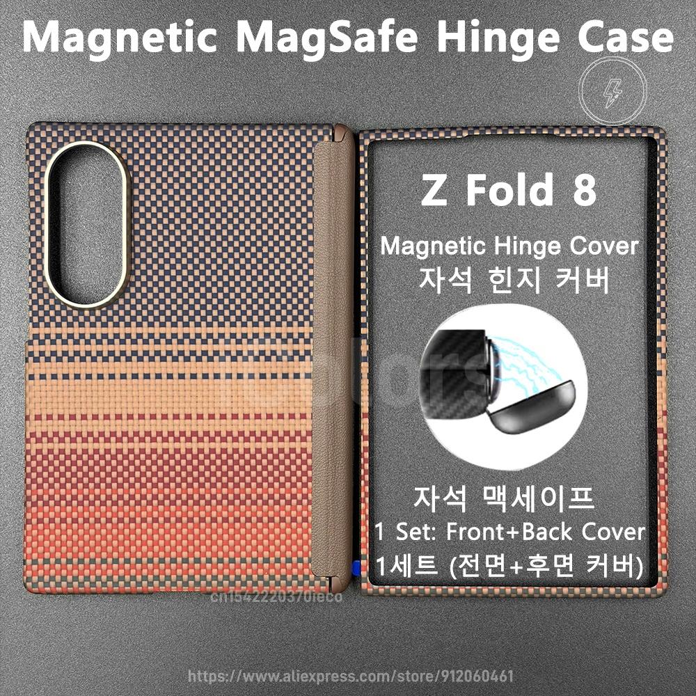 Magnetic Case for Samsung Galaxy Z Fold 8 Aramid Carbon Fiber Cover Ultra Thin Lightweight Armor Protective Cover Fold 8 Wide