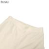 ZANZEA Damen Kurzarm Bluse und Hose Sommer Zweiteiler Anzugsets