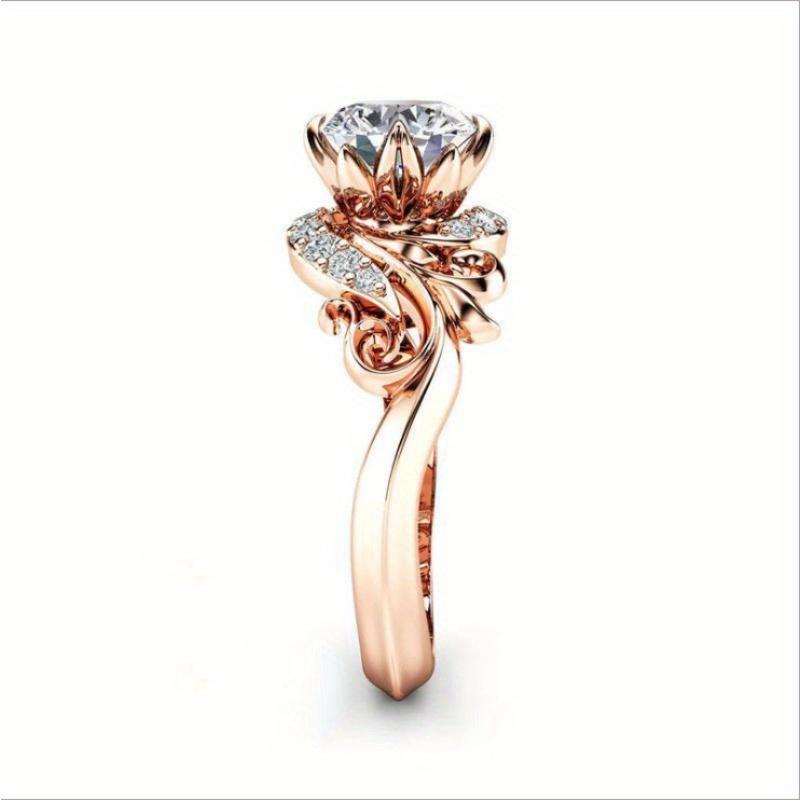 1Pc Fashion Ring with Synthetic Zircon, Suitable for Daily Wear