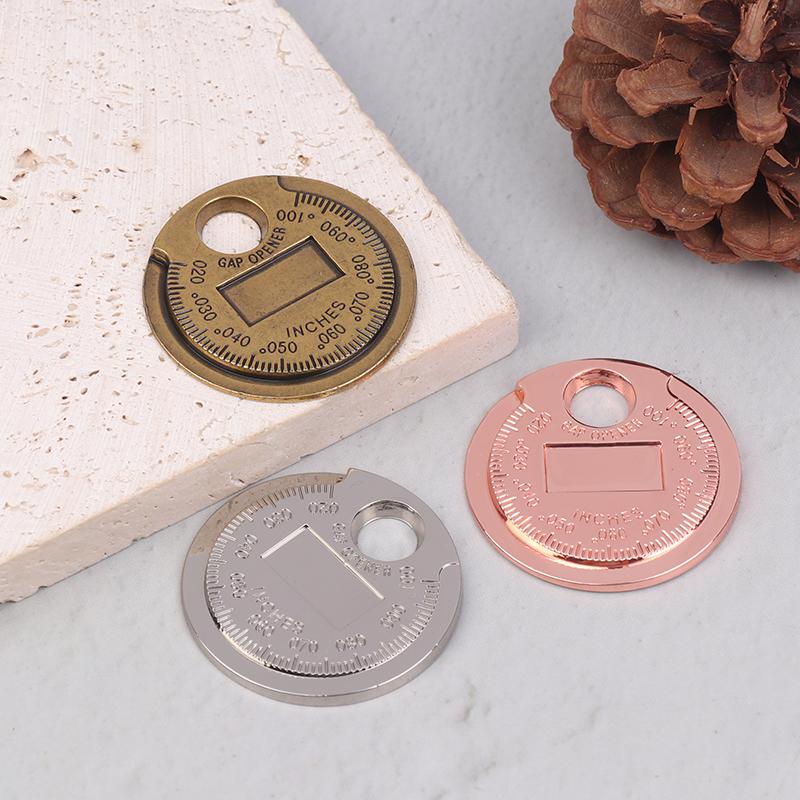 Coin- Type 0.6-2.4Mm 0.02-0.10 Inch Spark Plug Gap Gauge Measurement Tool Range Spark Plug Gage Caliber Measuring Tool