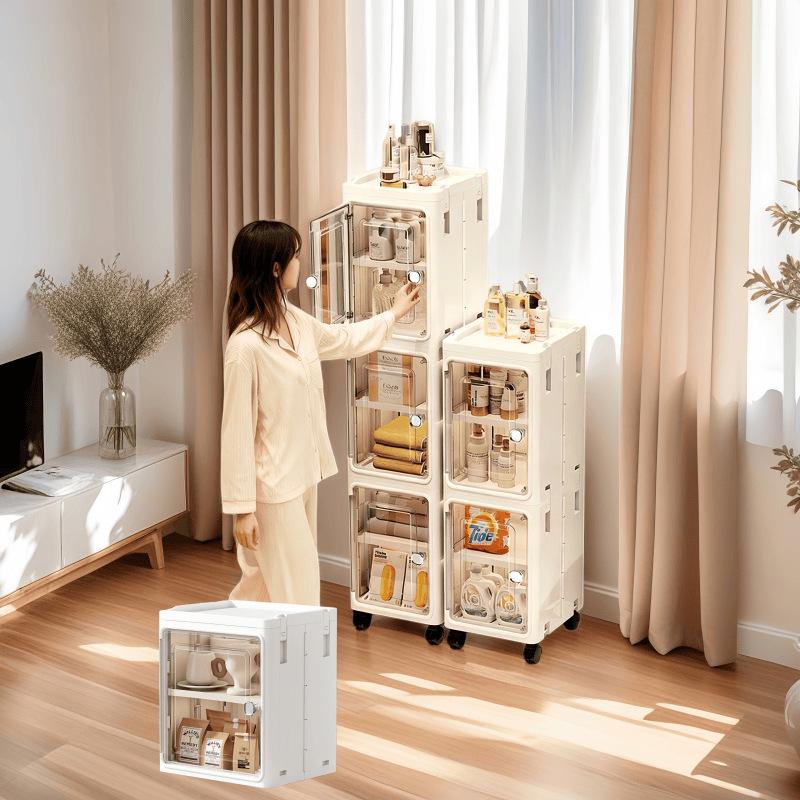 Large Capacity Floor-Standing Dustproof Gap Storage Cabinet for Bathroom